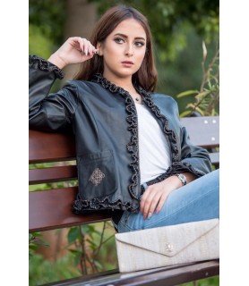 LEYLA BLACK LEATHER JACKET