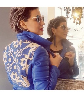 MERIEM BLUE LEATHER JACKET