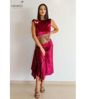 GOLD AND GARNET FERNANDA DRESS