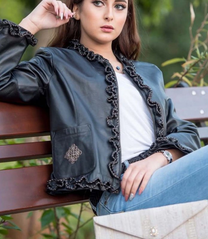 VESTE EN CUIR LEYLA NOIR